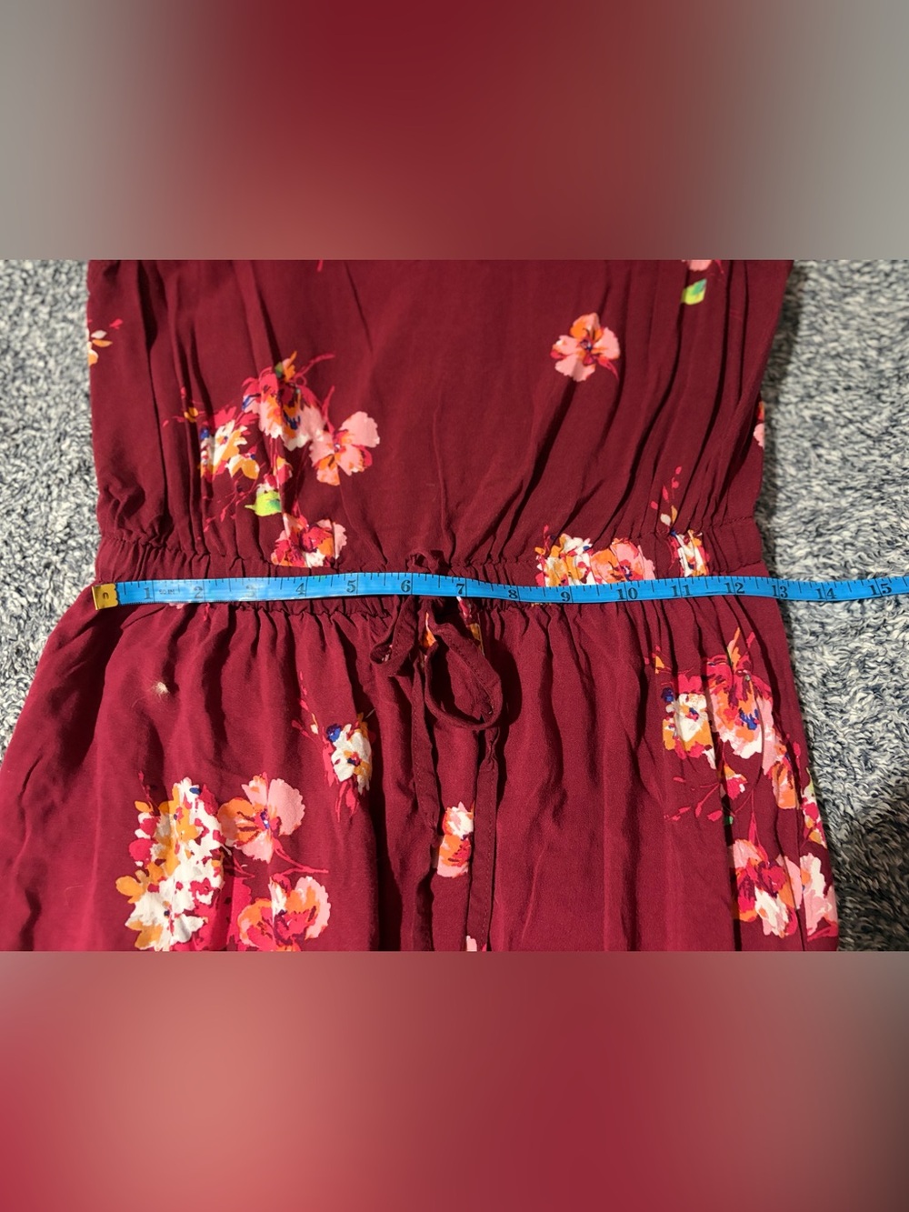 Apt. 9 Burgundy Floral V-Neck Sleeveless Maxi Dress - Picture 11 of 13
